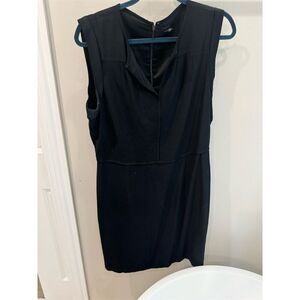 Theory Black Sleeveless Knee Length Dress Tailored Women's Business size 10